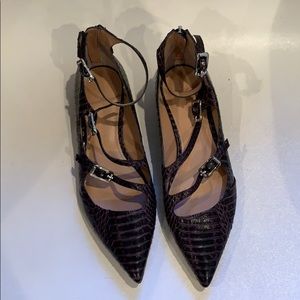 Sigerson Morrison snake print pointy flats